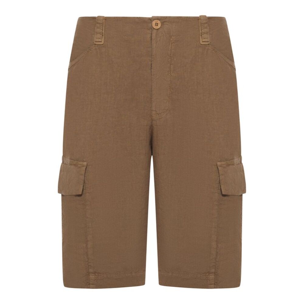 Transit Men Linen Cargo Bermuda Shorts